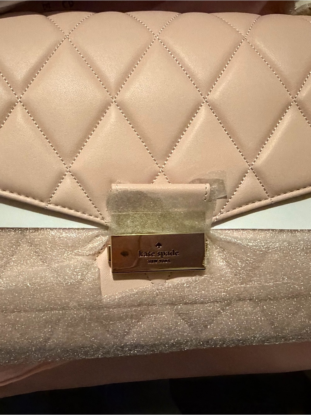 Kate Spade New York Smooth Quilted Leather Conch Pink (soft, blush pink)